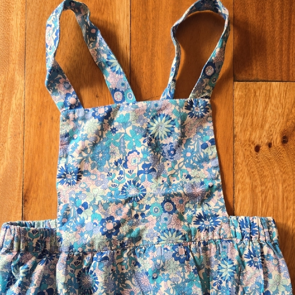 Jacadi Blue and Pink Floral Overalls